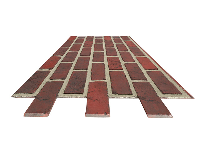 Antique Brick - Dark Red - Gray Grout